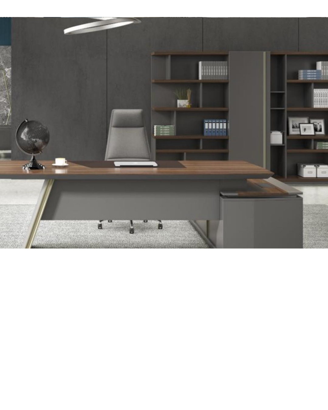 Revive Slate Executive Desk – Industrial Elegance with a Contemporary Edge