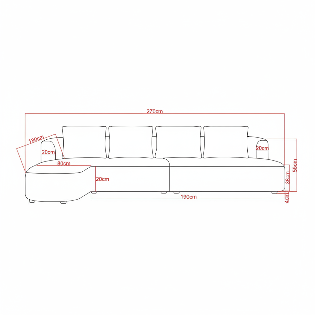 Round L-Shape Sofa