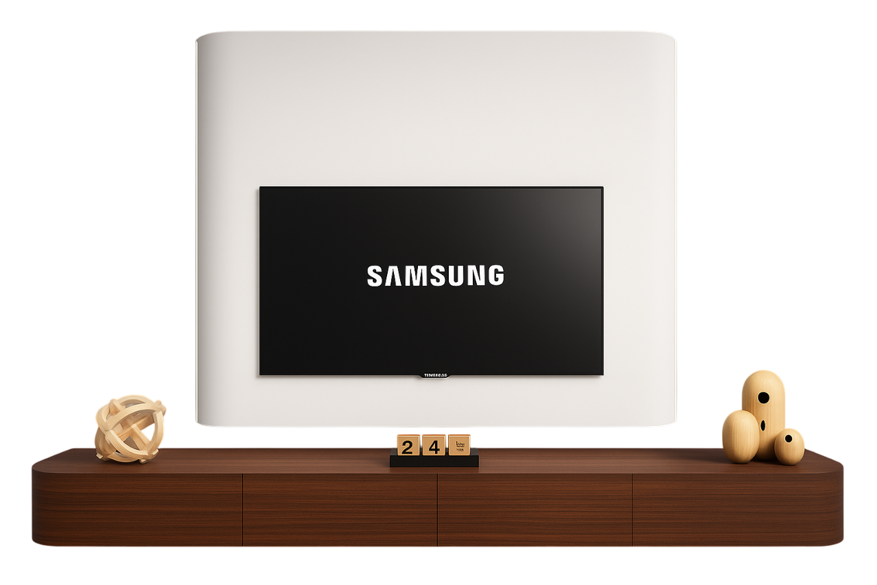 Revive Curved Media Wall with Floating TV Unit – Timeless Minimalism