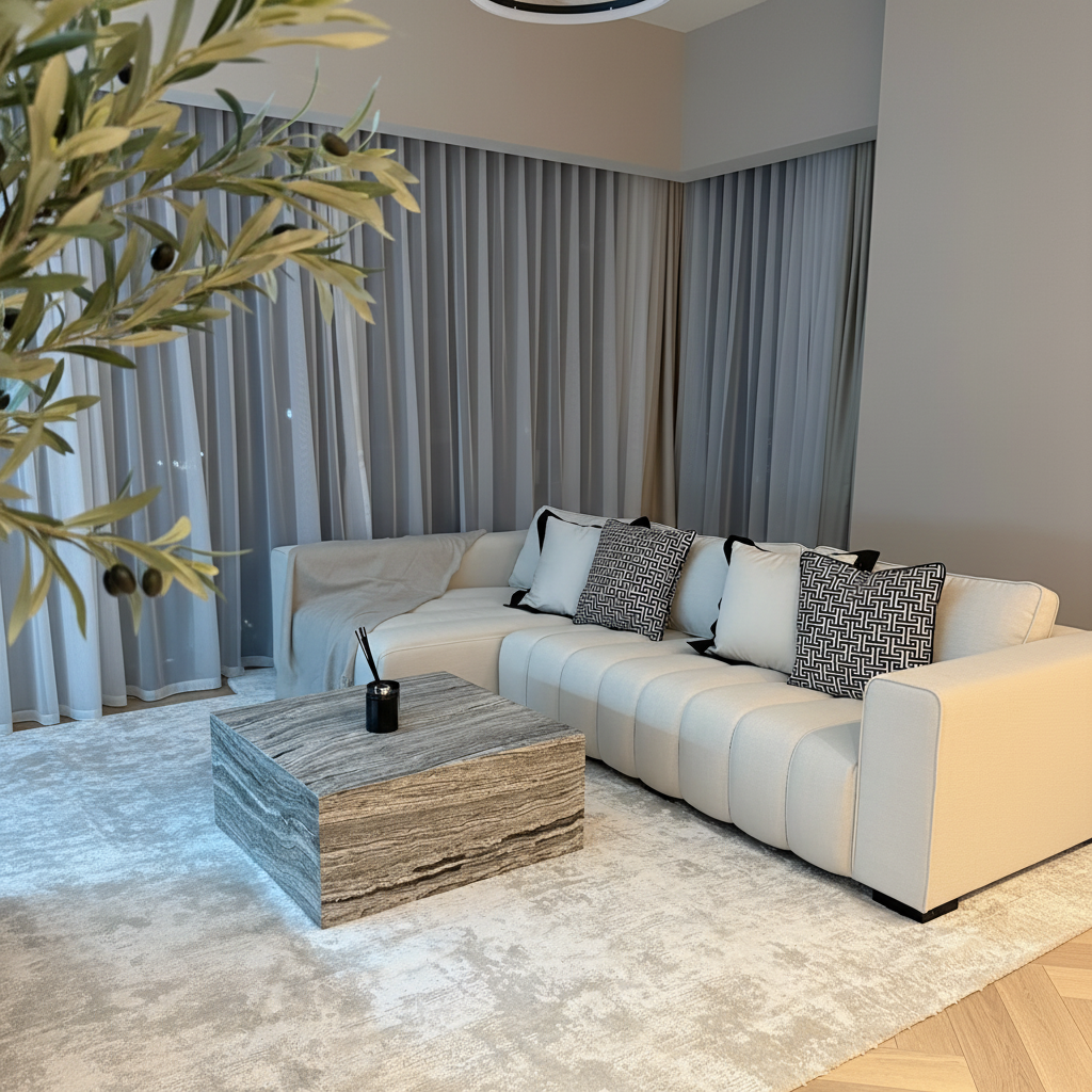 Elegant Travertine Coffee Table Block – 80 cm x 80 cm