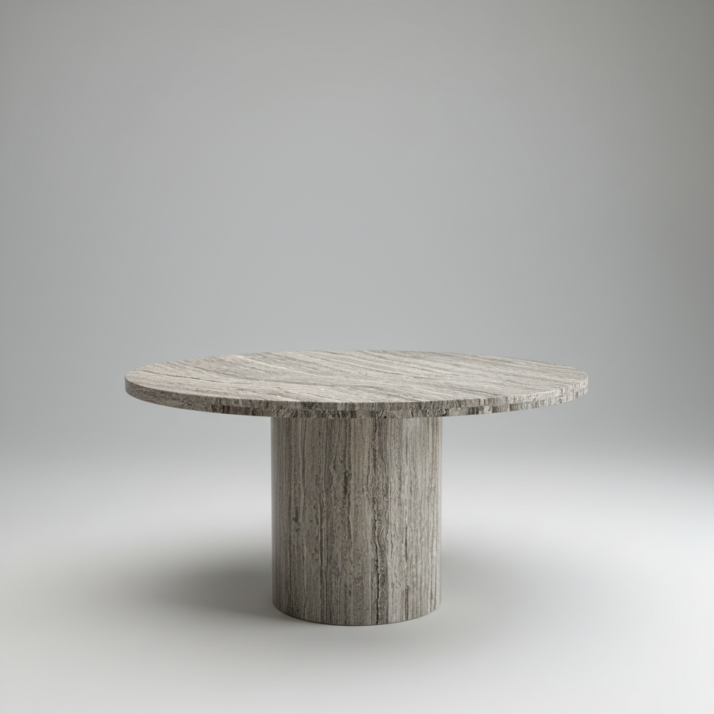 Luxurious Travertine Round Dining Table – 120 cm