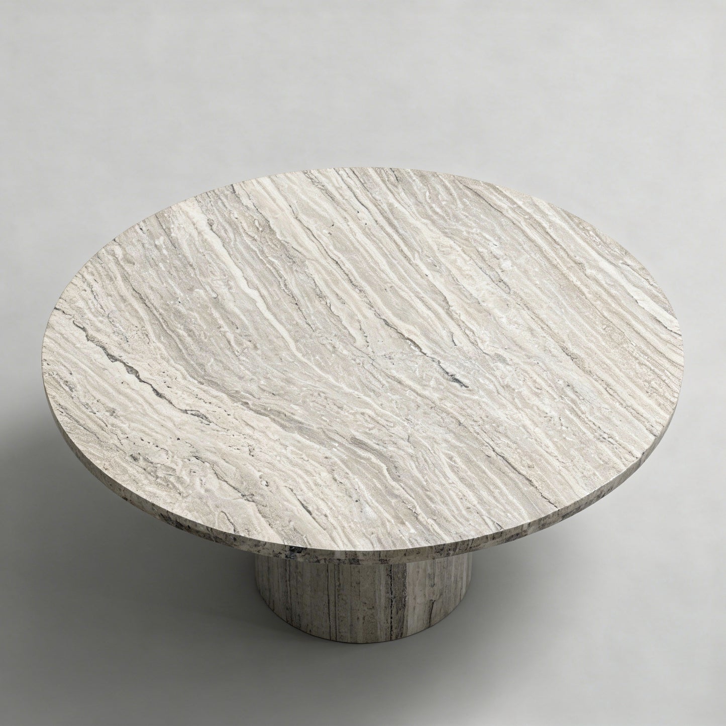 Luxurious Travertine Round Dining Table – 120 cm