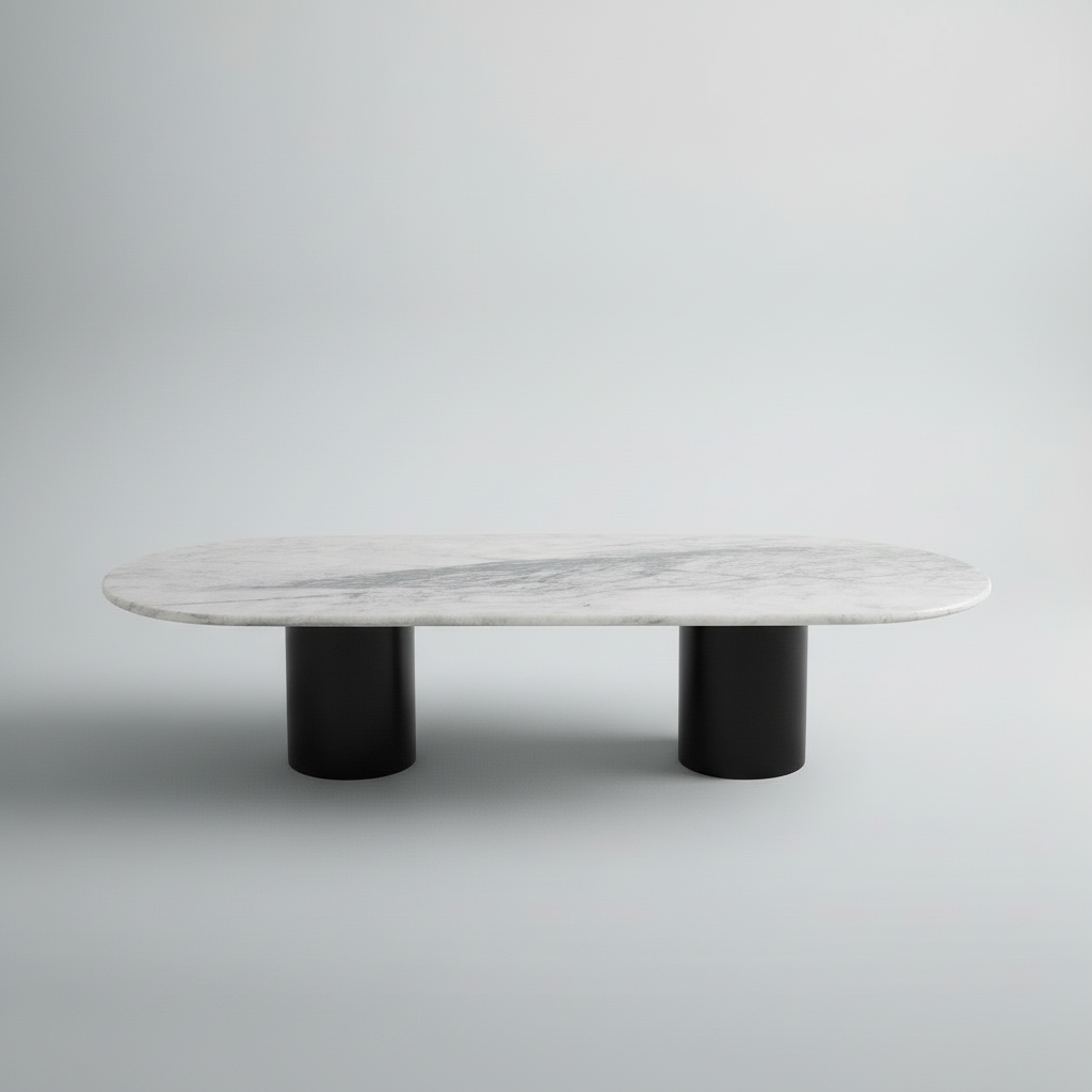 Revive Luxe Custom Marble Dining Table – White Elegance
