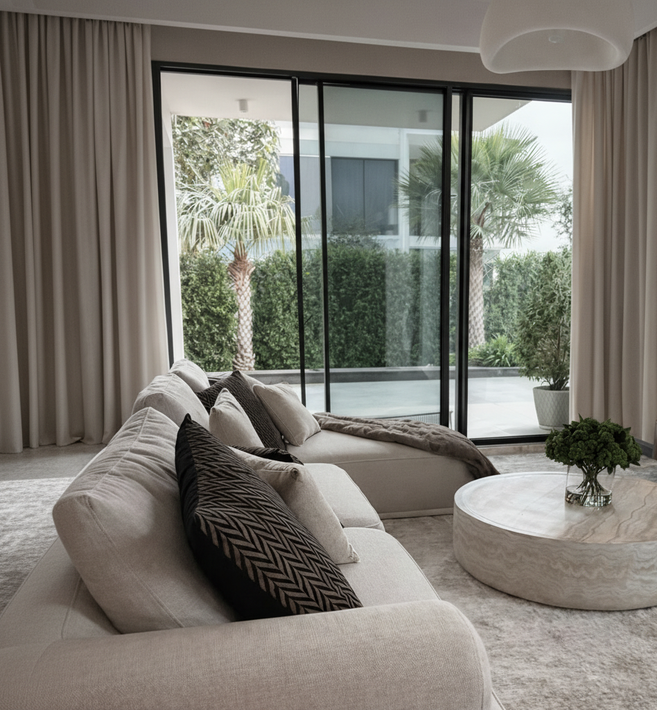 Soft Sculpted Modular Lounge Sofa – Textured Ivory