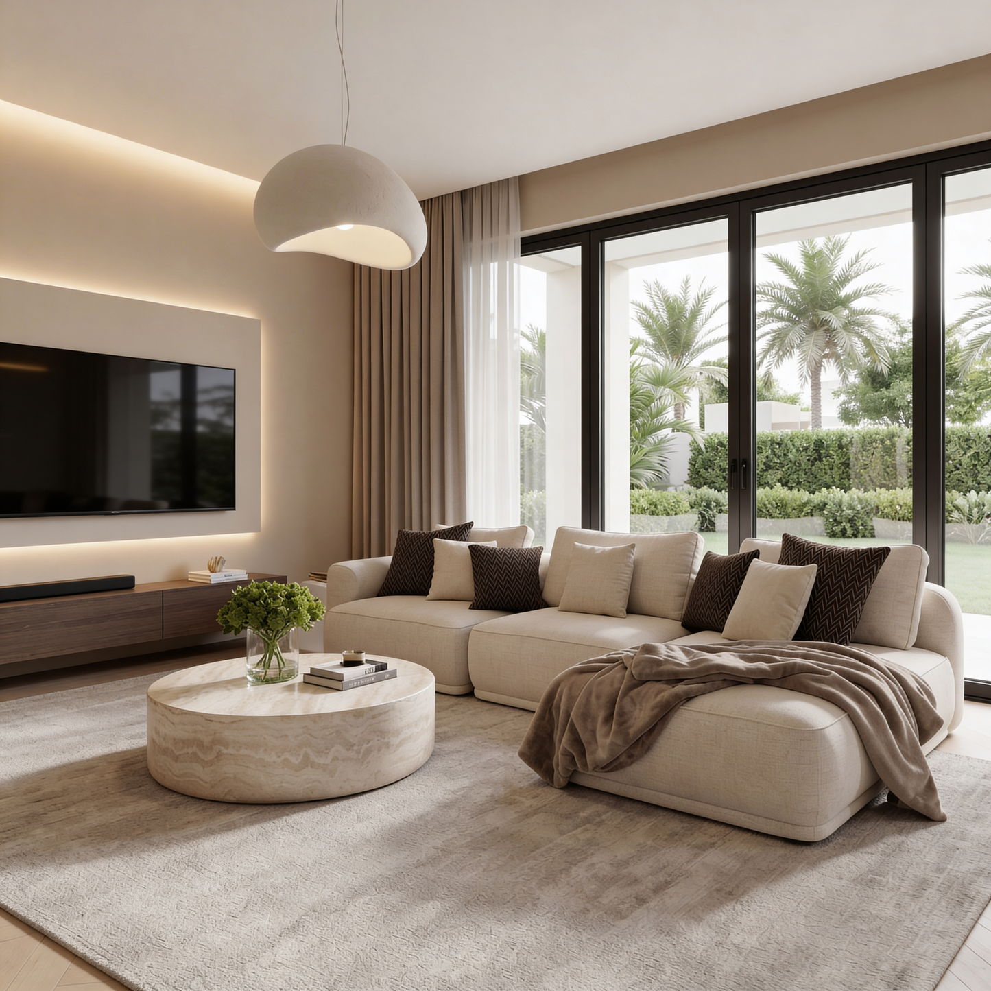Soft Sculpted Modular Lounge Sofa – Textured Ivory