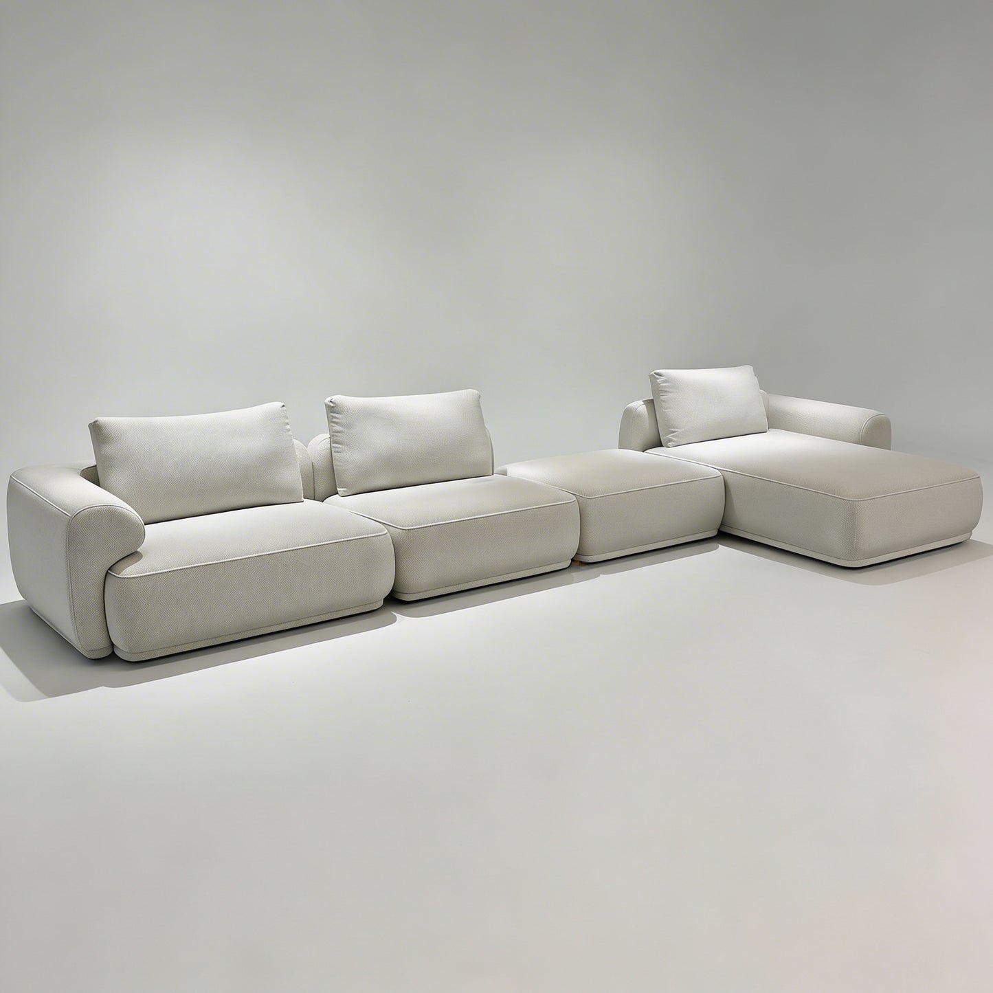 Soft Sculpted Modular Lounge Sofa – Textured Ivory